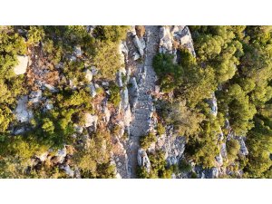 Antalya’da 3 bin 650 metrelik tarihi Kervan Yolu rotası dron ile görüntülendi