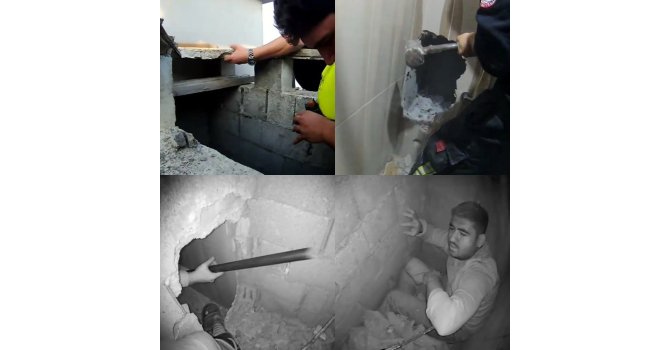 Mersin’de havalandırma boşluğunda nefes kesen kurtarma operasyonu