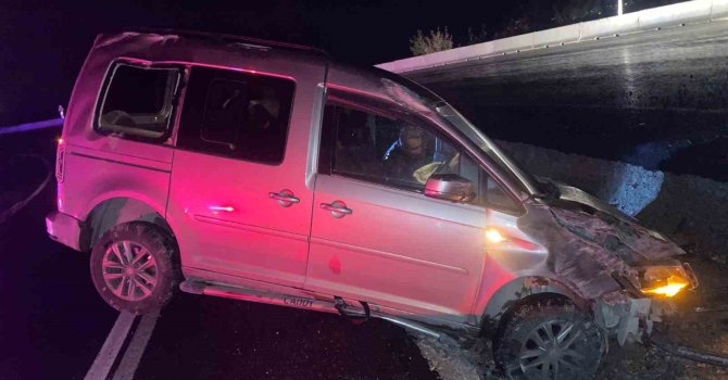 Kontrolden çıkan araç trafik levhalarına çarptı: 2 yaralı
