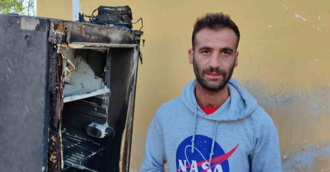 Buzdolabının kablosundan çıkan yangında anne ve oğul pencereden atlayarak canını kurtardı