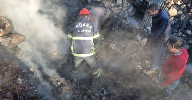 Yangında evi küle dönen yaşlı kadının cenazesine ulaşıldı