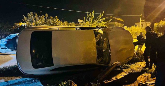 Tofaş ile çarpışan otomobil takla attı