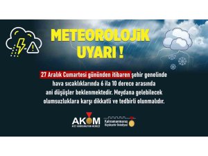 Kahramanmaraş’ta soğuk hava uyarısı