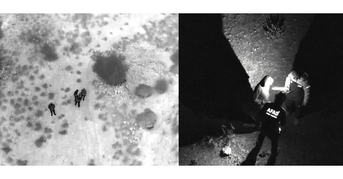 AFAD ekipleri kayıp zihinsel engelli vatandaşı termal kameralarla buldu