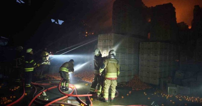 Narenciye paketleme fabrikası alevlere teslim oldu: 60 işçi tahliye edildi, 1 işçi öldü