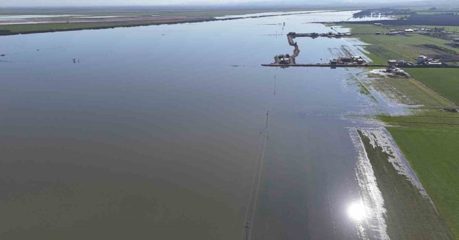 Son 65 yılın en kurak yılını geride bırakan Hatay’da etkili olan yağışla tarım arazileri su altında kaldı
