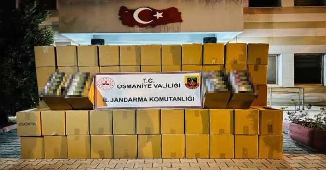 Osmaniye’de durdurulan tırda 1 milyon liralık kaçak makaron ele geçirildi