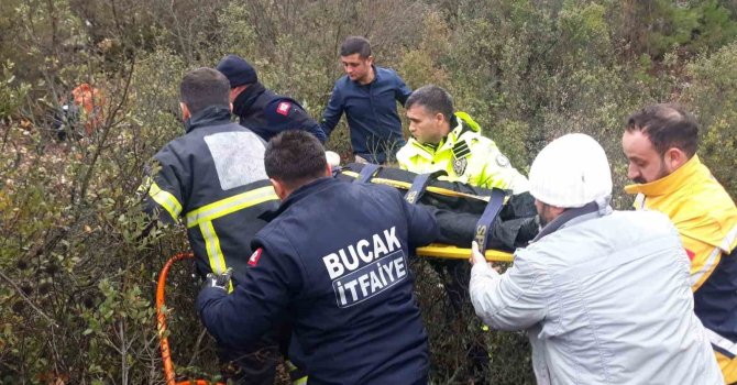 Burdur’da otomobil uçuruma düştü: 1 yaralı