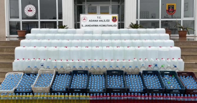 Adana’da 2 bin 495 litre sahte alkol ele geçirildi