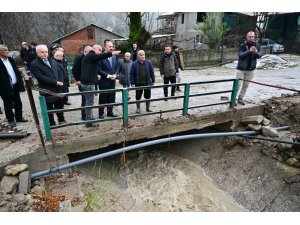 Isparta’da su baskını meydana gelen köyde hasar tespit çalışmaları başladı
