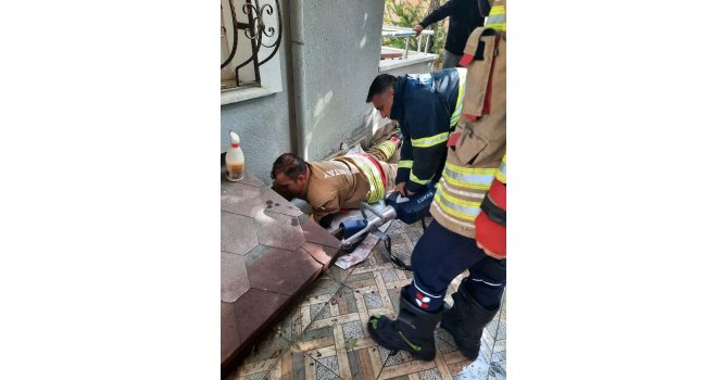 Hatay’da havalandırma boşluğuna düşen köpek kurtarıldı