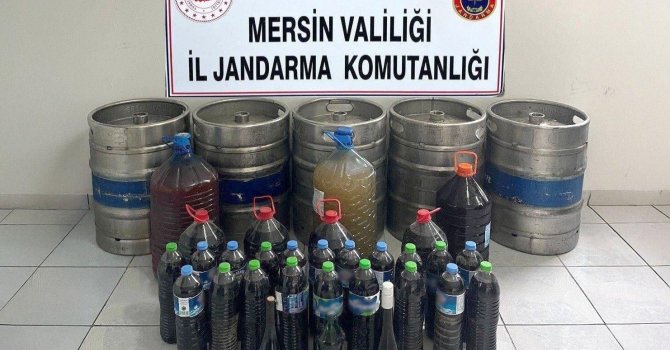 Mersin’de 685 litre sahte içki ele geçirildi