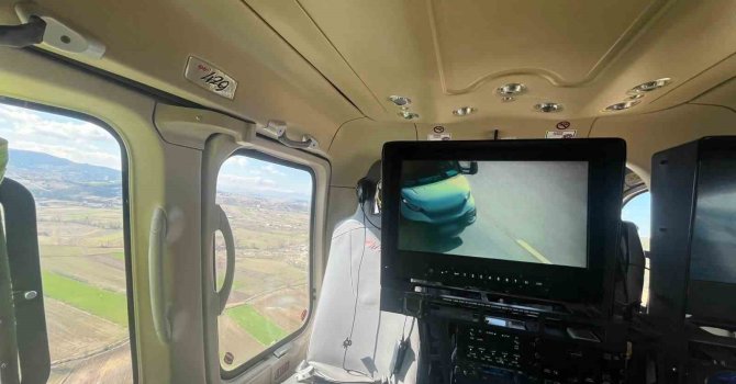 Burdur’da helikopter destekli trafik denetiminde 684 araç ve sürücüsü kontrol edildi