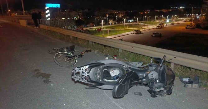 Motosiklet ile bisiklet çarpıştı: 2 ağır yaralı