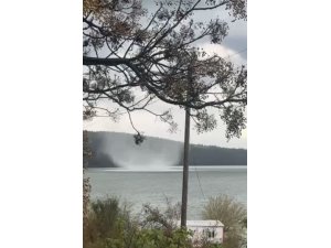 Sumbas’ta baraj üzerinde oluşan hortum kameraya yansıdı