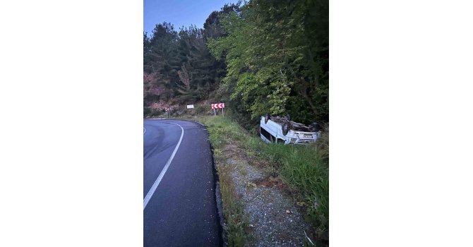 Minibüs yoldan çıktı: 2 yaralı