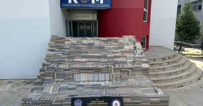 Adana’da 127 bin paket kaçak sigara ele geçirildi