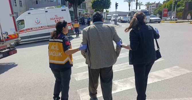 Yaya geçidinde aracın çarptığı kişi yaralandı