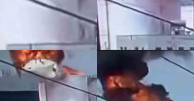 Mersin’de bir işçinin hayatını kaybettiği patlama anı kamerada