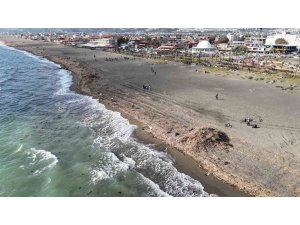 Sel felaketinin ardından sahil şeridi odun ve atıklarla kaplandı