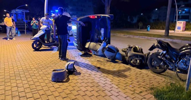 Otomobil takla attı, ortalık savaş alanına döndü