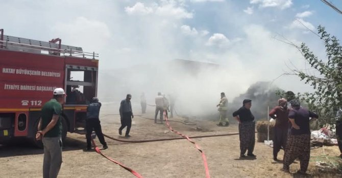 Hassa’da samanlık yangını