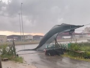 Adana’da kuvvetli rüzgar ve yağış ekili oldu, seralar zarar gördü