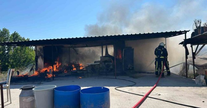 Besiciye ait konteyner, yangında kullanılamaz hale geldi