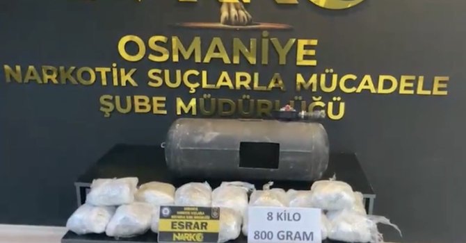 LPG tankına gizlenen 8 kilo 800 gram esrar ele geçirildi: 2 tutuklama