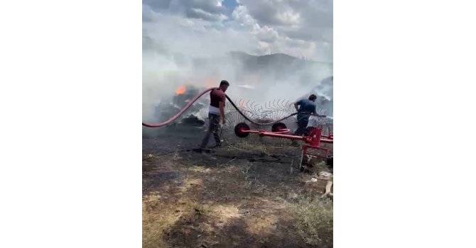 Burdur’da samanlık yangını