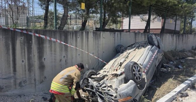 Antakya’da takla atan aracın sürücüsü yaralandı