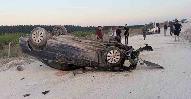 Mersin’de stabilize yolda otomobil takla attı: 1 ölü,1 yaralı