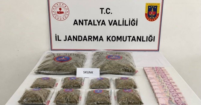Antalya’da 5 kilogram skunk esrar maddesi ele geçirildi