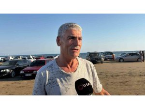 Burnaz Plajı’nda yaz yoğunluğu drone ile görüntülendi