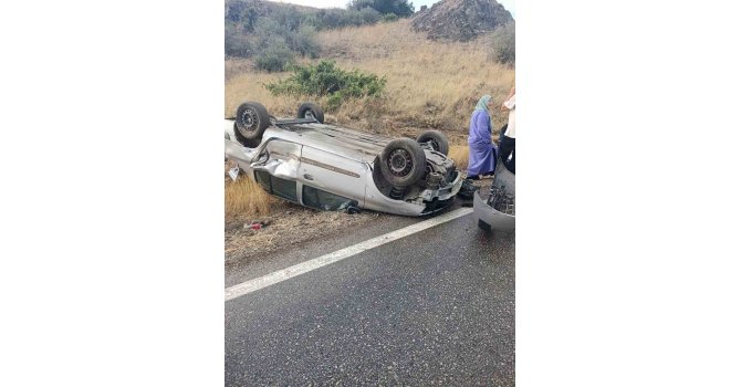 Burdur’da otomobil takla attı: 4 yaralı
