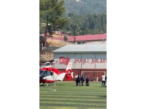 Kalp krizi geçiren vatandaş helikopter ambulansla hastaneye kaldırıldı