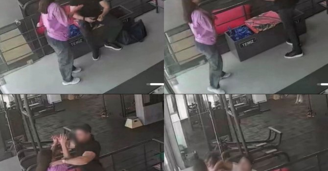 Spor salonunda kadın işletmeciye saldırı: Olay anı kameraya yansıdı