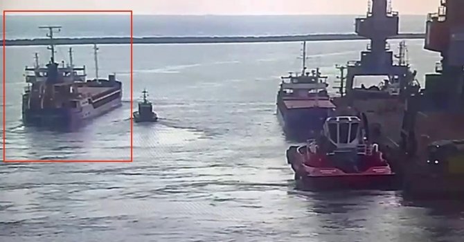 Marmara Denizi’nde batan geminin İskenderun’dan çıkış anı kamerada