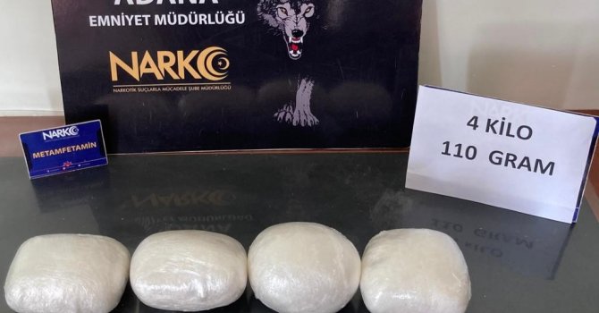 Adana’da 4 kilo 200 gram metamfetamin ele geçirildi