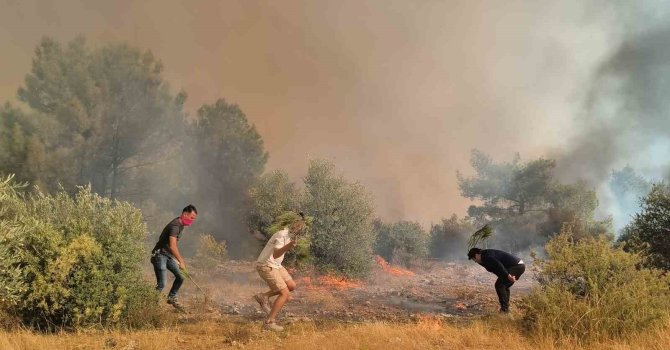 Aksu’daki orman yangınının kontrol altına alma çalışmaları devam ediyor