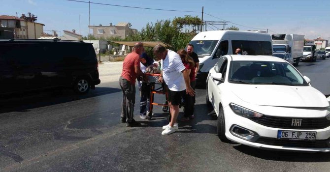Akaryakıt tankeri otomobille çarpıştı: 1 yaralı