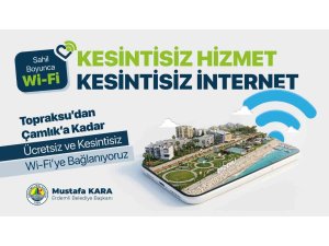 Mersin’de 7 kilometrelik sahil hattında ücretsiz internet dönemi