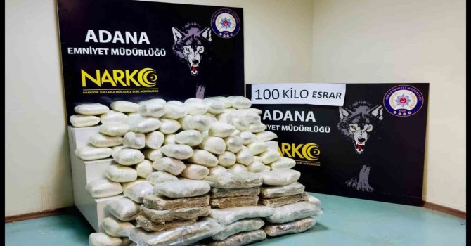 Adana’da dev operasyon: 100 kilogram esrar ele geçirildi