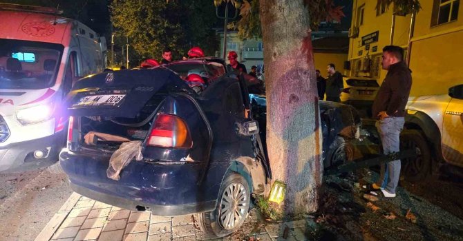 Adana’da ağaca çarpan otomobildeki çocuk öldü, sürücü ağır yaralandı
