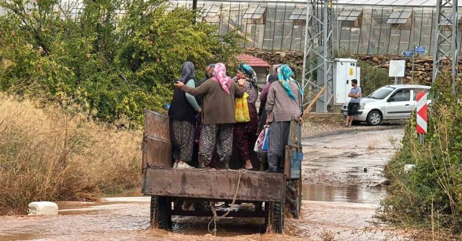 Bozyazı’da sağanak yağış: Seralar ve iş yerleri sular altında kaldı