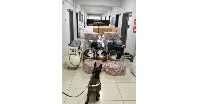 Mersin’de 1 ton 100 kilo katkı ile 100 kilo sentetik ecza maddesi ele geçirildi