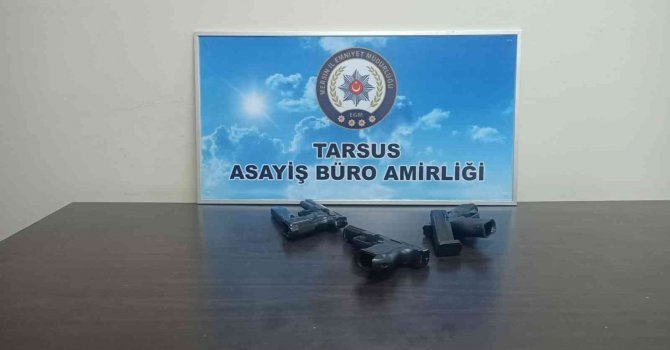 Tarsus’taki asayiş uygulamasında 11 silah ele geçirildi