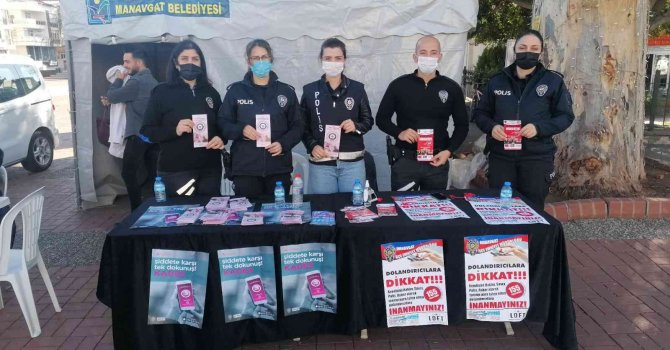 Manavgat’da polisten vatandaşlara broşürlü uyarı