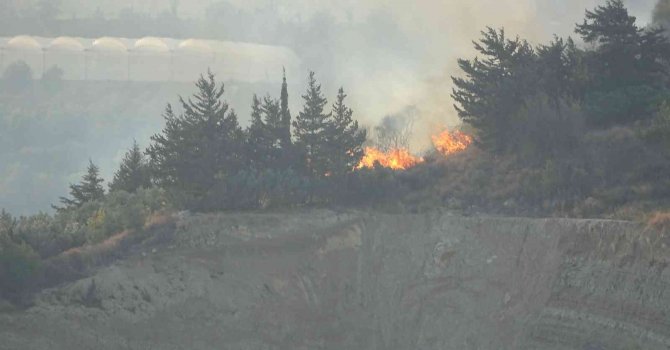 Samandağ’da çıkan bitki örtüsü yangını kürek yardımıyla söndürüldü