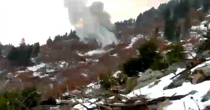 PKK sığınağında ele geçirilen patlayıcılar kontrollü olarak patlatıldı